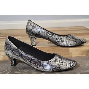 Angel Flex Women's Snakeskin Print Faux Leather Pumps‎ Size 7.5M Moto Boho